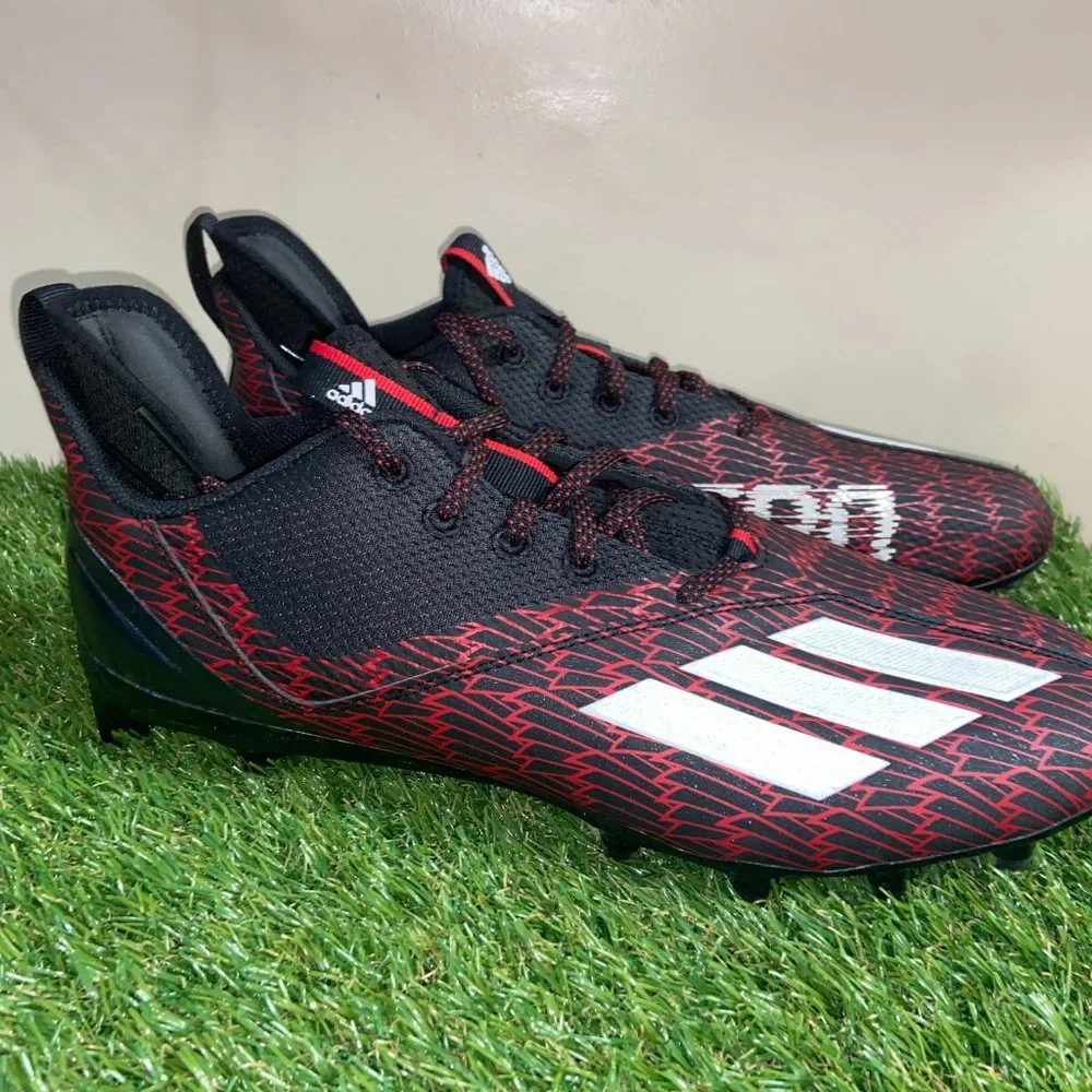 Size 12 Men Adidas Adizero Scorch Louisville PE Football Cleats Black Red GY5648
